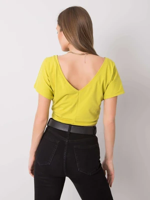 Lime green back neckline t-shirt