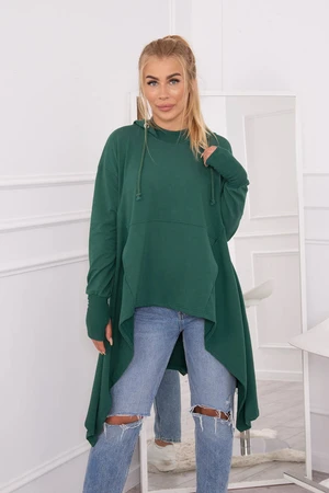 Blouse at the bottom, extended dark green