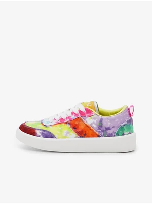 White Desigual Fancy Tie Dye Womens Patterned Sneakers - Women