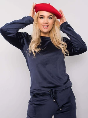 Plus Size Navy Blue Velour Set