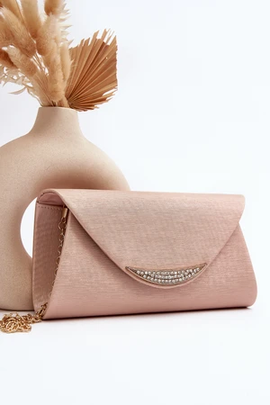 Zarani Formal Clutch Bag on Chain, Rose Gold