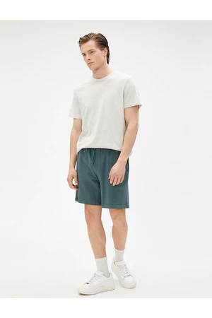 Koton Basic Bermuda Shorts with Lace-Up Waist, Pocket Detailed Slim Fit.