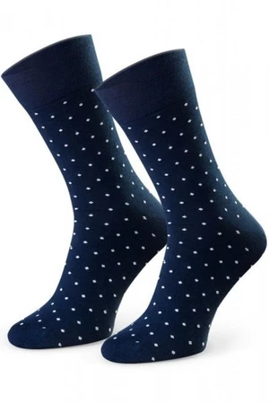 Steven 056 235 vzor tmavě modré Oblekové ponožky 45/47 tmavě modrá