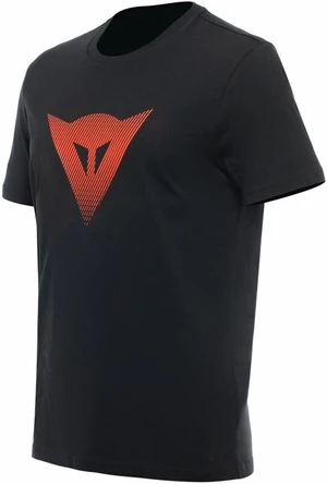 Dainese T-Shirt Logo Negru/Roșu Fluorescent S Tricou