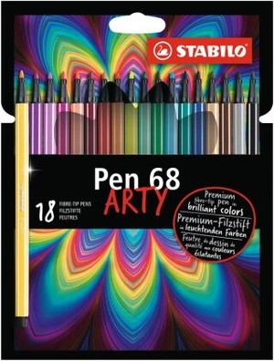 Fixa STABILO Pen 68 sada 18 ks v kartonovém pouzdru "ARTY"