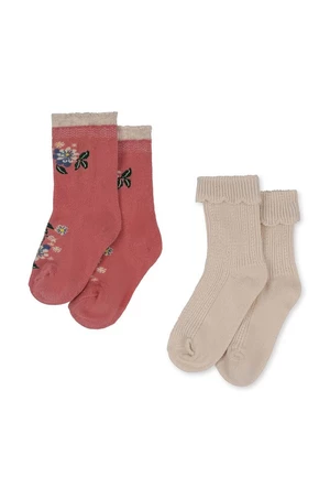 Detské ponožky Konges Sløjd 2-pak ružová farba
