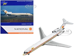 Boeing 727-200 Commercial Aircraft "National Airlines" White with Yellow and Orange Stripes 1/400 Diecast Model Airplane by GeminiJets