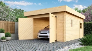 Dřevěná garáž FLACHDACH Dekorhome,Dřevěná garáž FLACHDACH Dekorhome