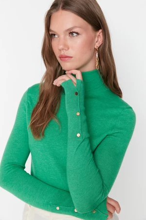 Trendyol Emerald Crop prémium fonal / Speciális fonal alap kötöttáru pulóver