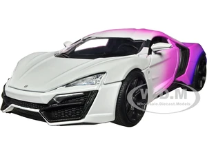 Lykan Hypersport White Pink and Purple Gradient "Pink Slips" Series 1/24 Diecast Model Car by Jada