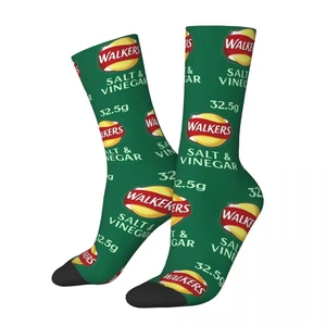 Classic Potato Crisp Salt & Vinegar Crisps Socks Accessories Merch Snack Food Chips Cute Crew Socks Wonderful Gifts for Unisex