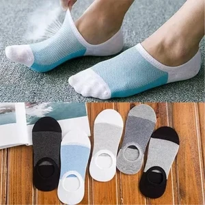 Short Socks Boat Focks Cotton Socks Invisible Boat Ankle Socks Cotton Mesh Non-slip Bamboo Fibre Fashion