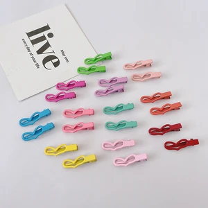 5pcs Korean Candy Color Hair Pin Hollowed Out Star Bow Hair Clips for Baby Girls Headwear Girls Kids Hair Accessories 3.2cm