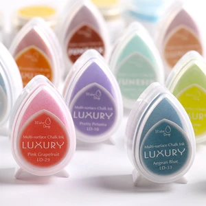 1 pcs DIY 40 Colors Creative Scrapbooking Oil Rubber Stamps Ink Pad Wedding Book Decoration Party Drop Shape Kwaii Inkpad