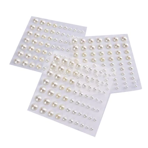 1 Sheet Plastic White Semi-circular Pearl Decoration Stickers for DIY Crafts Scrapbooking Face Beauty Makeup Nail Art Cell Phone