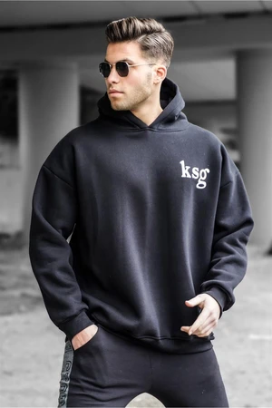 Madmext Black Oversized Men's Sweatshirt 5337