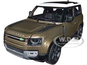 2020 Land Rover Defender Brown Metallic with White Top "NEX Models" 1/26 Diecast Model Car by Welly