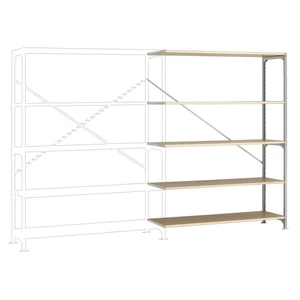 Manuflex RB2525 prístavný modul regálu oddelenia 160 kg (š x v x h) 1470 x 2000 x 1000 mm ocel pozinkované pozinkovaný d