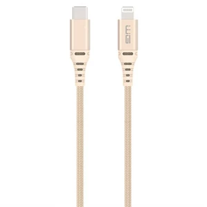 Kábel WG USB-C/Lightning, MFi, 1m (8107) zlatý dátový kábel • USB-C/Lightning • vhodný na prenos dát aj nabíjanie • certifikácia PFI • dĺžka 1 m