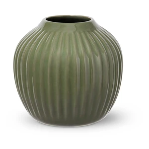 Tmavozelená kameninová váza Kähler Design, výška 13 cm