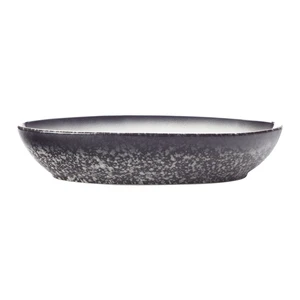 Bielo-čierna keramická oválna miska Maxwell & Williams Caviar, dĺžka 20 cm