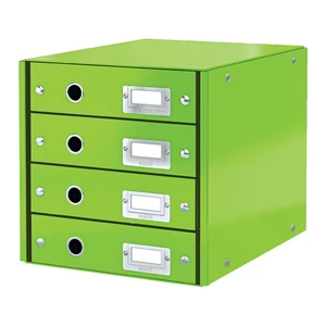 Zelená škatuľa s 4 zásuvkami Leitz Office, dĺžka 36 cm