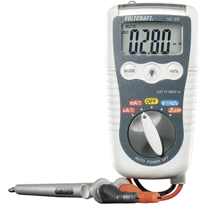 VOLTCRAFT VC-20 ručný multimeter  digitálne/y ochrana proti striekajúcej vode (IP54) CAT IV 600 V Displej (counts): 4000