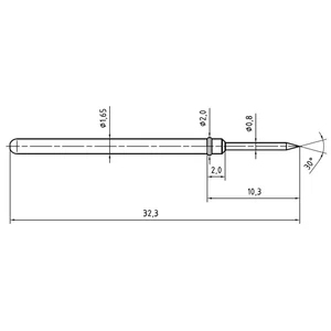PTR 2021-B-1.5N-NI-0.8 presný testovací hrot