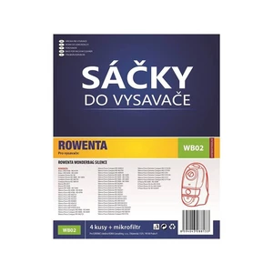 Sáčky pre vysávače Koma WB02 Balení 4 ks sáčků + mikrofiltr s označením WB02 vyrobené z antibakteriální netkané textilie. 

Sáčky do vysavače Rowenta 