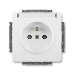 ABB Swing (L) zásuvka jasně bílá 5518G-A02352 B1 s popisovým polem