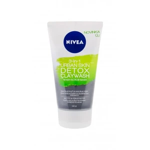 Nivea Urban Skin Detox Claywash 3-in-1 150 ml čisticí krém pro ženy na všechny typy pleti; na rozjasnění pleti