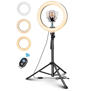 ELEGIANT EGL-06S 10 inch 3 Lighting Modes Brightness Adjustment LED Ring Light Tripod Stand Live Selfie Holder with Remo