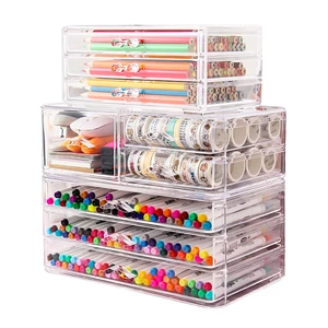 Multilayer Pencil Storage Box Creative Stationery Holder Drawer Jewelry Cosmetics Rack School Office Desktop Organizer
