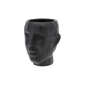 Čierny kvetináč Villa Collection Calbe, výška 22,5 cm