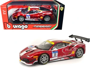 Ferrari 488 Challenge 11 Candy Red with White Stripes "Ferrari Racing" 1/24 Diecast Model Car by Bburago