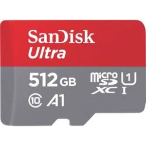 Paměťová karta microSDXC, 512 GB, SanDisk Ultra, Class 10, UHS-I, vč. SD adaptéru
