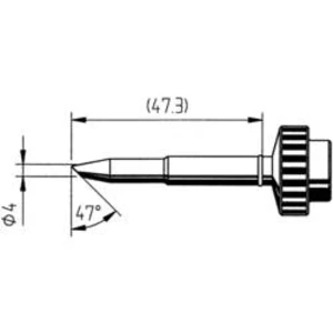Zkosený pájecí hrot Ersa 0612WDLF/SB 0612WDLF, Velikost hrotů 4 mm, 1 ks