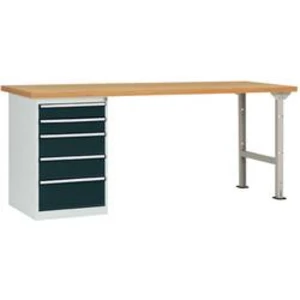 Dílenském COMBI model 3 s masivní deskou, Šxhxv = 1500 x 700 x 840 mm Manuflex WC5101.7016 WC5101.7016