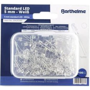Sada LED Barthelme kulatý, 5 mm, 35 °, 20 mA, 3 V, studená bílá