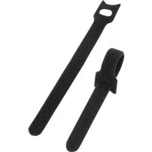 Sada stahovacích pásek se suchým zipem Basetech STD-150, černá, 150 x 13 mm, černá, 10 ks