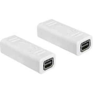 DisplayPort adaptér Delock 65450, [1x mini DisplaPort zásuvka - 1x mini DisplaPort zásuvka], bílá