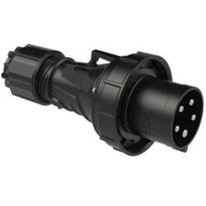CEE zástrčka na kabel 035-6xs PCE, 63 A, IP44, černá