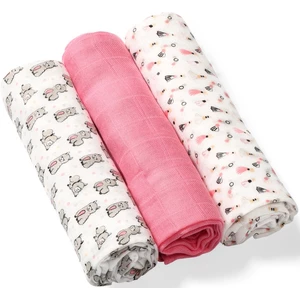 BabyOno Take Care Natural Diapers látkové pleny 70 x 70 cm Pink 3 ks
