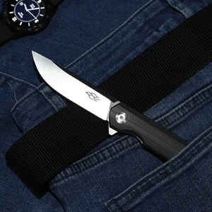 Zatvárací nôž Firebird FH11 Ganzo® – Strieborná čepeľ - Satin, Čierna (Farba: Čierna, Varianta: Strieborná čepeľ - Satin)