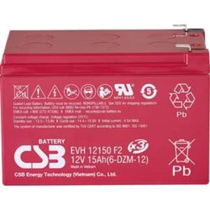 Olověný akumulátor CSB Battery EVH 12150 EVH12150X3, 15 Ah, 12 V