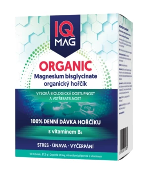 IQ Mag ORGANIC Magnesium+B6, organický hořčík tobolky 90 tobolek