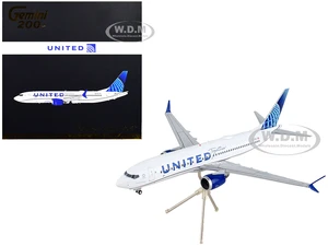 Boeing 737 MAX 8 Commercial Aircraft "United Airlines - United Together" White with Blue Tail "Gemini 200" Series 1/200 Diecast Model Airplane by Gem