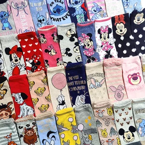 54 Style Cute Disney Women Short Socks Minnie Mickey Mouse Stitch Winnie the Pooh Cotton Ankle Summer Girl's Women's Socks