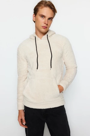 Trendyol Men's Mink Hooded Kangaroo Pocket Long Sleeve New Sweatshirt