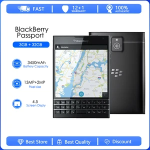 Blackberry Passport Q30-1 Refurbished-Quad Core LTE 3GB RAM 32GB ROM 13.0MP BlackBerry OS Cell Phone Free Shipping